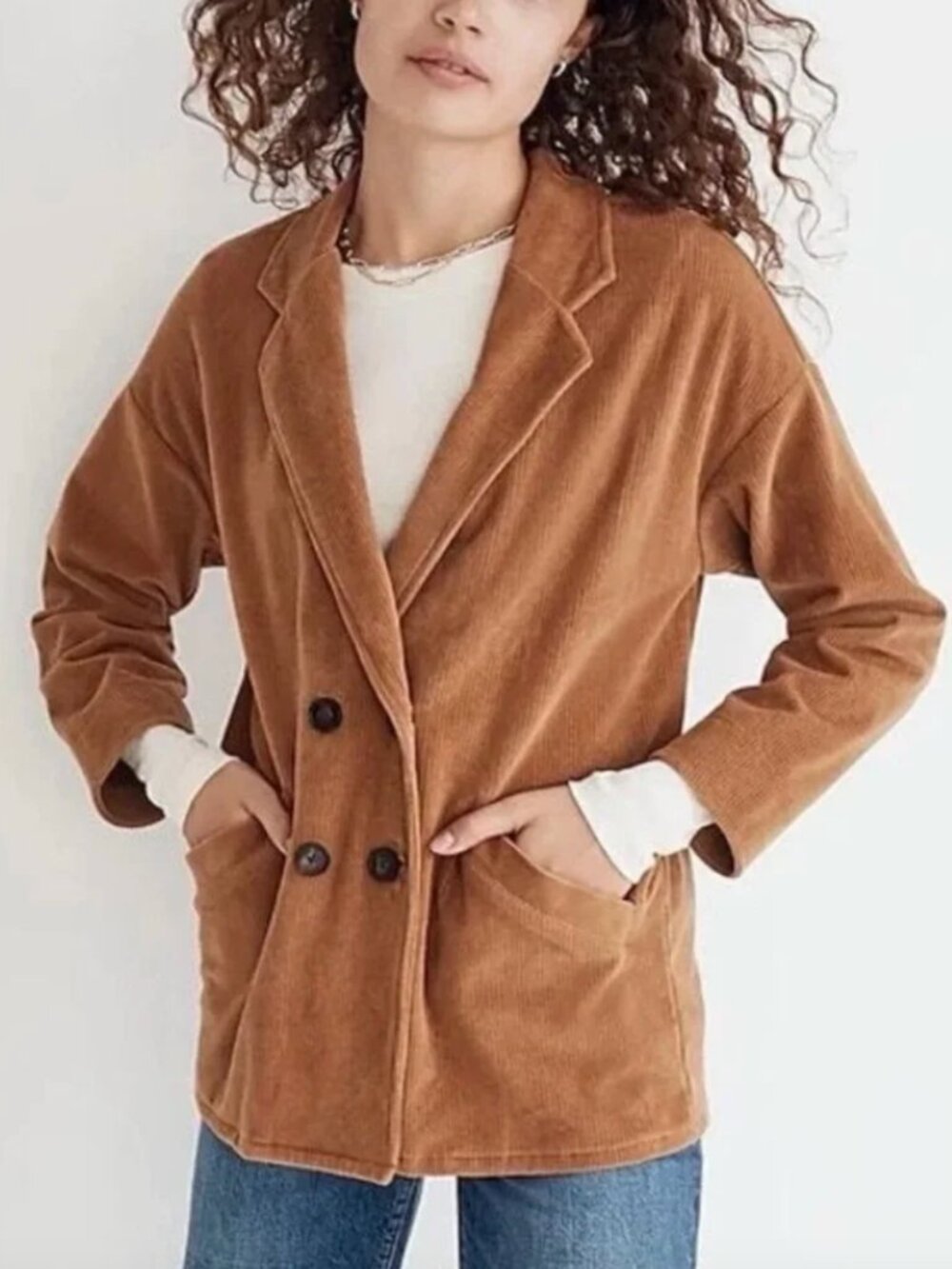 Madewell Relaxed Tan Hazelnut Knit Corduroy Redford Blazer Size Medium